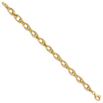 Leslie's 14K Polished Fancy Oval Link Bracelet — alternate view