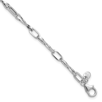 Leslie's 14K White Gold Polished Fancy Twisted Link Bracelet