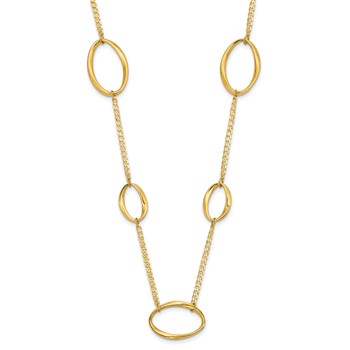 Leslie's 14k Polished Oval Link 20in Necklace — alternate view