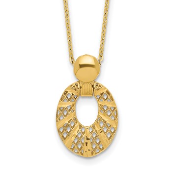 Leslie's 14k Polished D/C 16in w/2.25in ext. Necklace