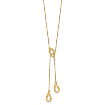 Leslie's 14k Polished Teardrop 16.5in with 1in ext Necklace — alternate view