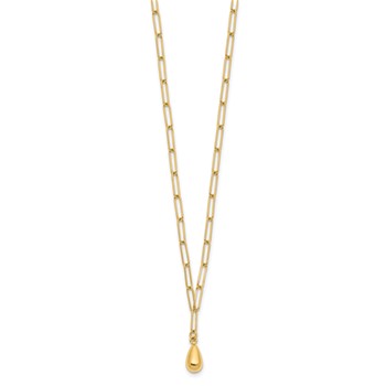 Leslie's 14K Polished Teardrop Paperclip Link Necklace — alternate view