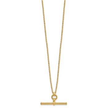 Leslie's 14K Polished Bar w/1.5in ext. Necklace — alternate view