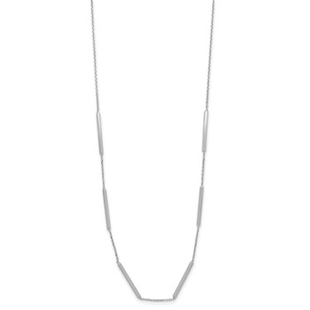 Leslie's 14K White Gold Polished 6 Bar Stations with 1.5in ext. Necklace — alternate view