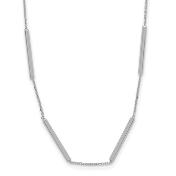 Leslie's 14K White Gold Polished 6 Bar Stations with 1.5in ext. Necklace