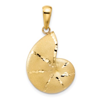 Leslie's 14k Satin D/C Nautilus Shell Pendant