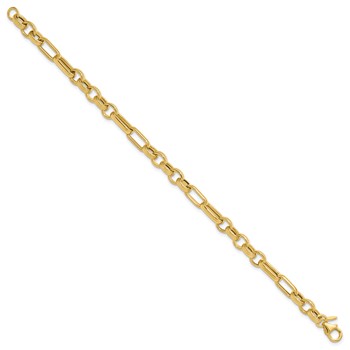 Leslie's 14K Polished and Textured Fancy Link Bracelet — alternate view