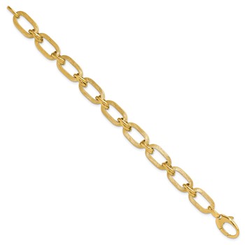 Leslie's 14K Polished and Satin Fancy Link Bracelet — alternate view