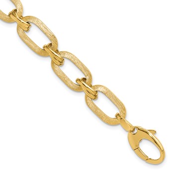 Leslie's 14K Polished and Satin Fancy Link Bracelet