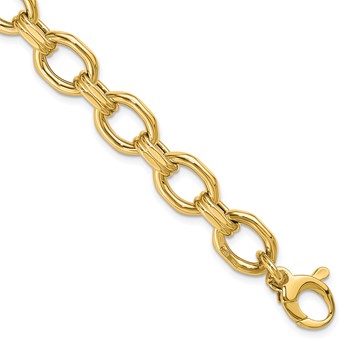 Leslie's 14K Polished Fancy Link w/1in ext. Bracelet