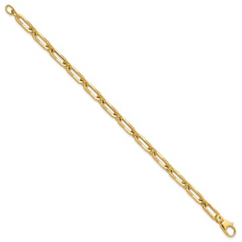 Leslie's 14K Polished Fancy Oval Paperclip Link Bracelet — alternate view