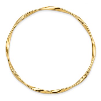 Leslie's 14K Polished and Textured Twisted Slip-on Bangle — alternate view