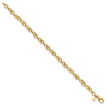 Leslie's 14K Polished/Textured Twisted Infinity Link Bracelet — alternate view