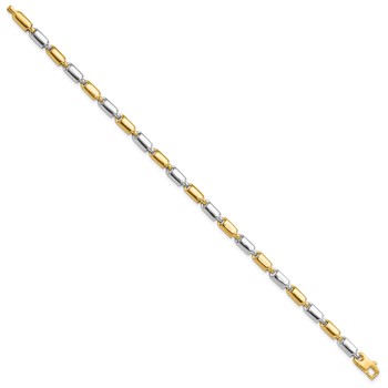 Leslie's 14k Two-tone Polished Fancy Rectangular Link Bracelet — alternate view