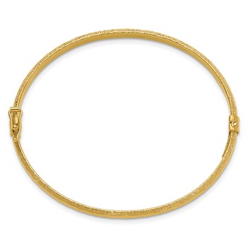 Leslie's 14K Polished/Textured and Diamond-cut Hinged Bangle — alternate view