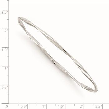 Leslie's 14K White Gold Polished Twisted Slip-on Bangle — alternate view