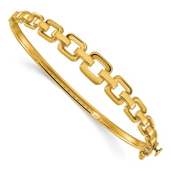 Leslie's 14K Polished Fancy Hinged Bangle