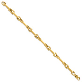 Leslie's 14K Polished and Satin Fancy Link Bracelet — alternate view