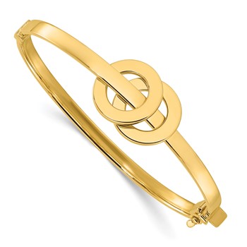 Leslie's 14K Polished Double Circle Hinged Bangle