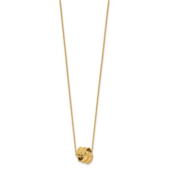 Leslie's 14K Polished and Diamond-cut Fancy Knot with 2in ext. Necklace — alternate view