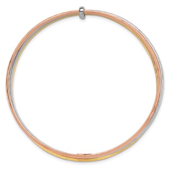 Leslie's 14K w/Wht and Rose Rhodium  Polished 3-row Slip-on Bangle — alternate view