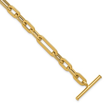 Leslie's 14K Polished Fancy Link Toggle Clasp Bracelet