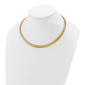 Leslie's 14K Polished Woven Dome Necklace — alternate view