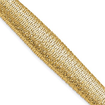 Leslie's 14K Polished Woven Graduated Dome Bracelet