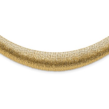Leslie's 14K Polished Woven Graduated Dome Necklace