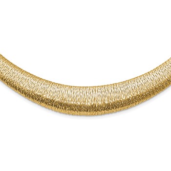 Leslie's 14K Polished Woven Graduated Dome Necklace