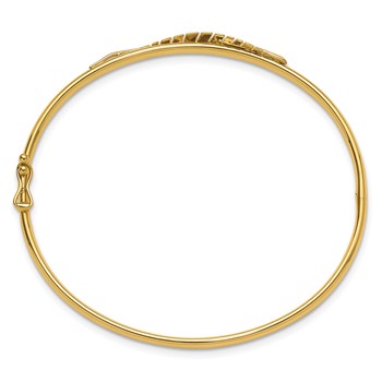 Leslie's 14K Polished Leaf Hinged Bangle — alternate view
