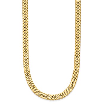 Leslie's 14K Polished and Satin Reversible Fancy Curb Necklace — alternate view