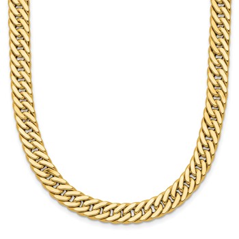 Leslie's 14K Polished and Satin Reversible Fancy Curb Necklace
