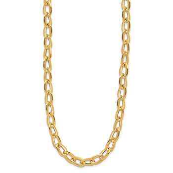 Leslie's 14K Polished and Satin Fancy Link Necklace — alternate view