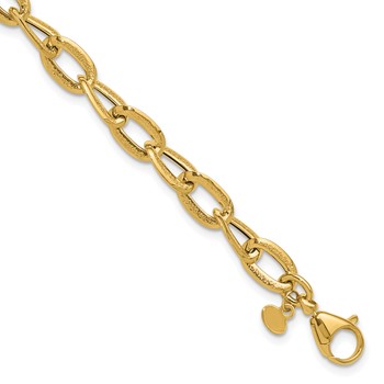 Leslie's 14K Polished and Satin Fancy Link Bracelet