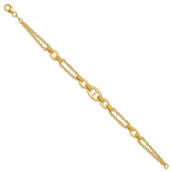 Leslie's 14K Polished Multi-strand Fancy Link Bracelet — alternate view