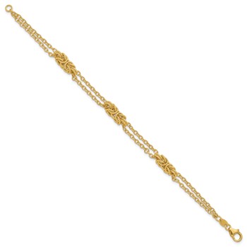 Leslie's 14K Polished and Textured Multi-strand Bracelet — alternate view