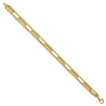 Leslie's 14K Polished 3-strand Fancy Link Bracelet — alternate view