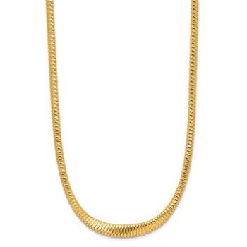 Leslie's 14K Polished and Groove 4 to 9 mm Graduated 18 inch Necklace — alternate view