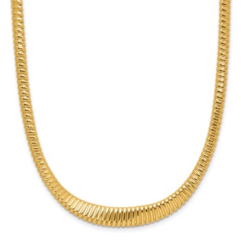 Leslie's 14K Polished and Groove 4 to 9 mm Graduated 18 inch Necklace
