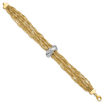 Leslie's 14K with Rhodium Polished Knot Mesh Multi-strand Bracelet — alternate view