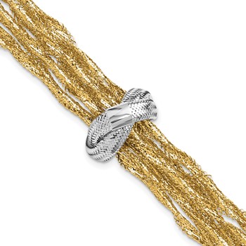Leslie's 14K with Rhodium Polished Knot Mesh Multi-strand Bracelet