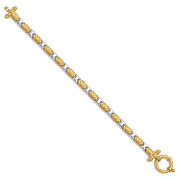 Leslie's 14K Two-tone Polished Fancy Link Bracelet — alternate view