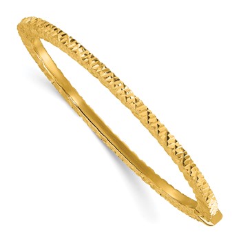 Leslie's 14K Polished and Diamond-cut Bangle