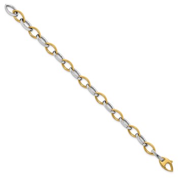 Leslie's 14K Two-Tone Polished Link Bracelet — alternate view