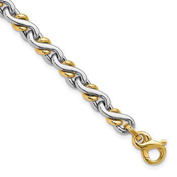 Leslie's 14K Two-Tone Polished Fancy Link Bracelet