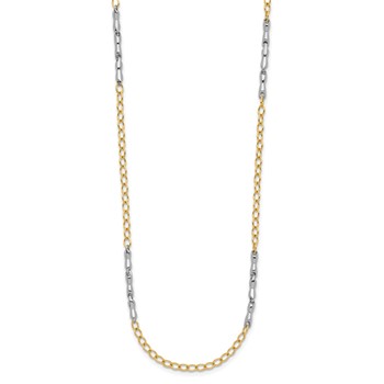 Leslie's 14K Two-Tone Polished Fancy Link Necklace — alternate view