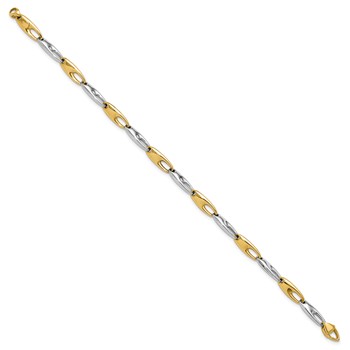 Leslie's 14K Two-Tone Polished Fancy Link Bracelet — alternate view