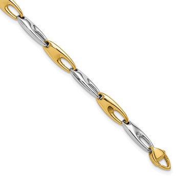 Leslie's 14K Two-Tone Polished Fancy Link Bracelet
