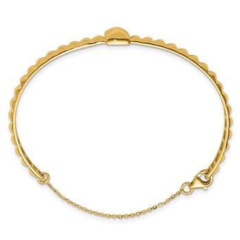 Leslie's 14K Polished Faceted with Chain Bangle — alternate view